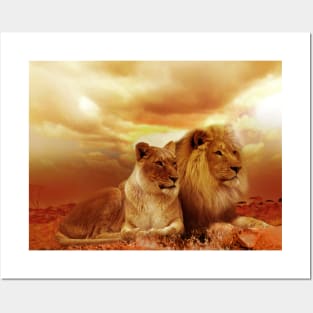 Mr. & Mrs. Lion Posters and Art